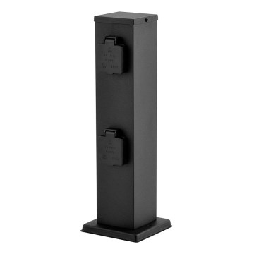 Colonne de prises extérieur 4Z SCHUKO 230V anthracite IP44