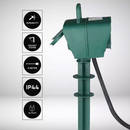 Colonne de prises extérieur SCHUKO 4Z 230V IP44