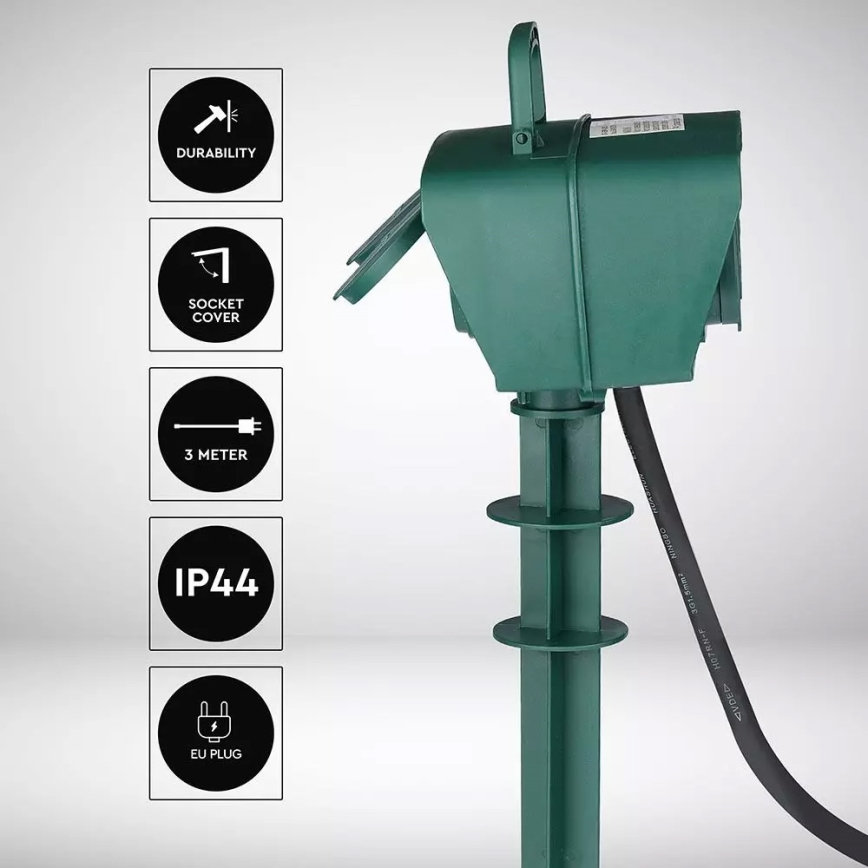 Colonne de prises extérieur SCHUKO 4Z 230V IP44