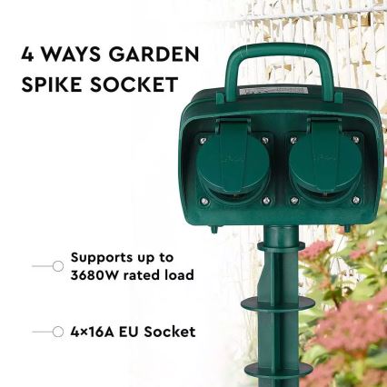 Colonne de prises extérieur SCHUKO 4Z 230V IP44