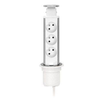 Colonne de prises pour plateau de bureau, 3 x 230 V