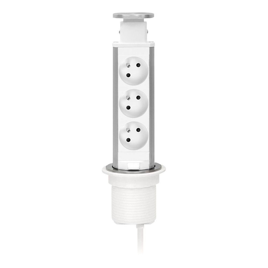 Colonne de prises pour plateau de bureau, 3 x 230 V