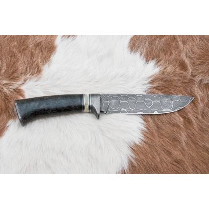 Coltello da caccia in damasco 13,8 cm Betulla/osso di cammello