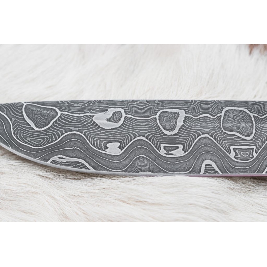 Coltello da caccia in damasco 13,8 cm Betulla/osso di cammello