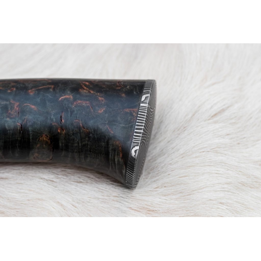 Coltello da caccia in damasco 13,8 cm Betulla/osso di cammello