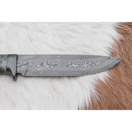 Coltello da caccia in damasco 14 cm castagno