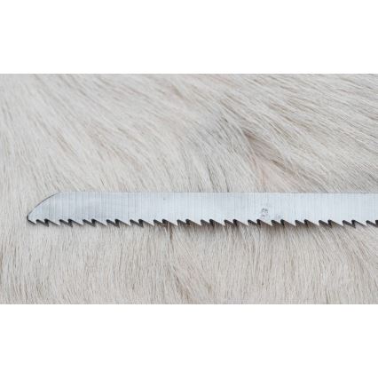 Coltello da caccia in damasco con mini sega 12 cm corno di cervo
