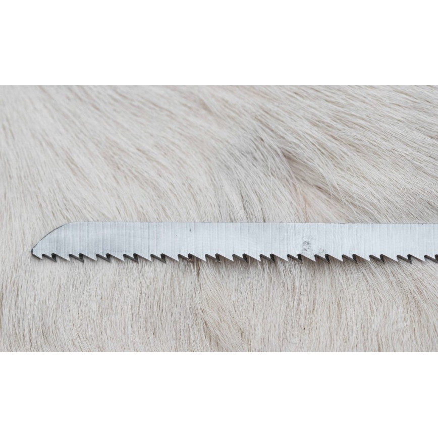 Coltello da caccia in damasco con mini sega 12 cm corno di cervo