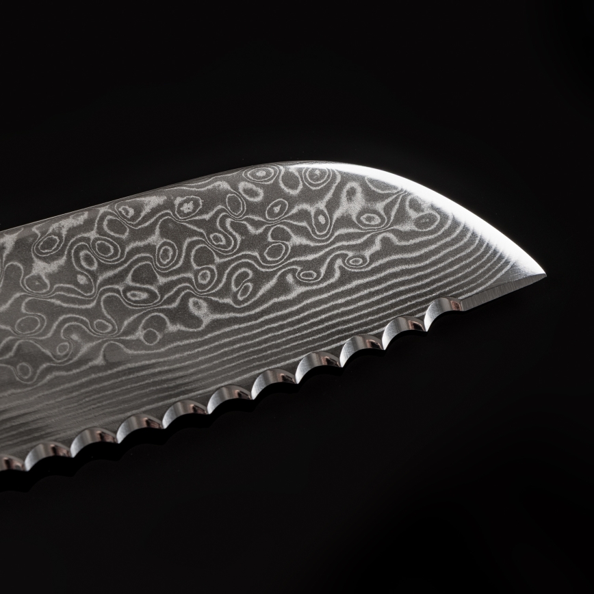 Gudaro - Coltello da pane damascato KENSHO 8, 67 strati di acciaio, lunghezza 20 cm