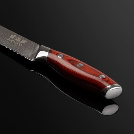 Gudaro - Coltello da pane damascato KENSHO 8, 67 strati di acciaio, lunghezza 20 cm