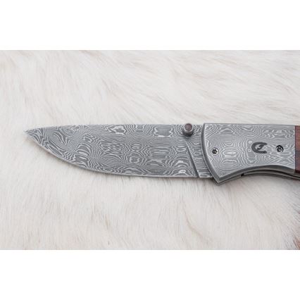 Coltello pieghevole Damasco 8 cm ironwood