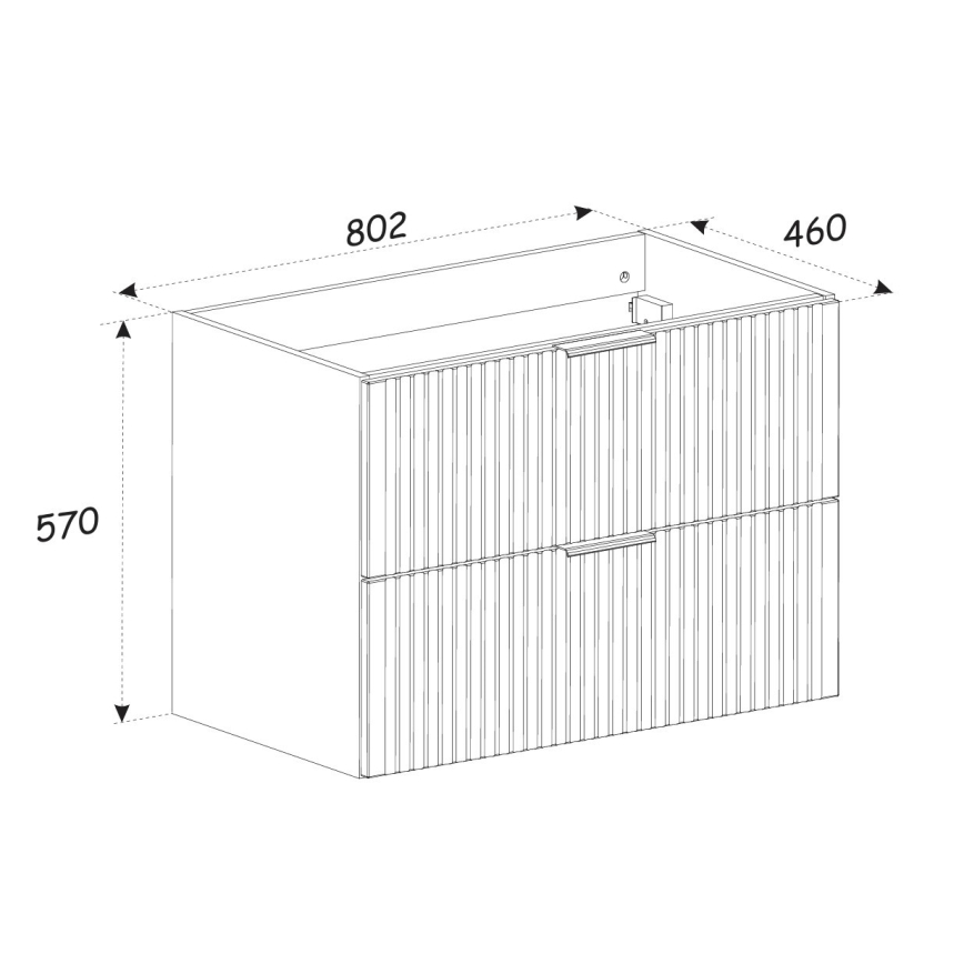 COMAD ADEL CASHMERE 82-80-2S - Meuble sous-vasque ADEL 57x80,2 cm beige