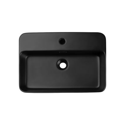 COMAD TRUST 2 NOIR ( E-6282 ) - Lavabo à poser TRUST 55x38 cm céramique/noir mat