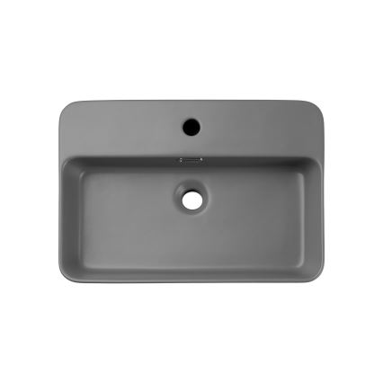 COMAD TRUST 2 MATT LIGHT GREY ( E-6282 ) - Lavabo à poser TRUST 55x38 cm céramique/gris mat