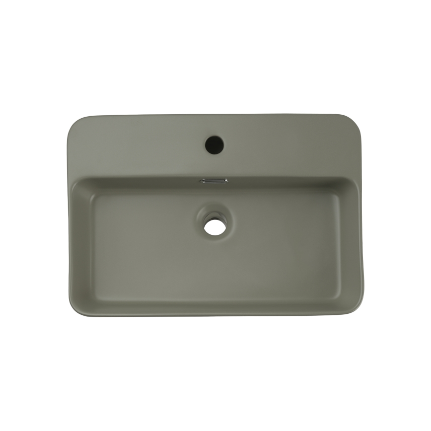 COMAD TRUST 2 OLIVER GREEN (E-6282) - Lavabo à poser TRUST 55x38 cm céramique/vert mat