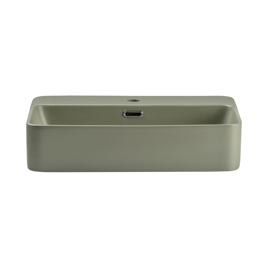 COMAD TRUST 2 OLIVER GREEN (E-6282) - Lavabo à poser TRUST 55x38 cm céramique/vert mat