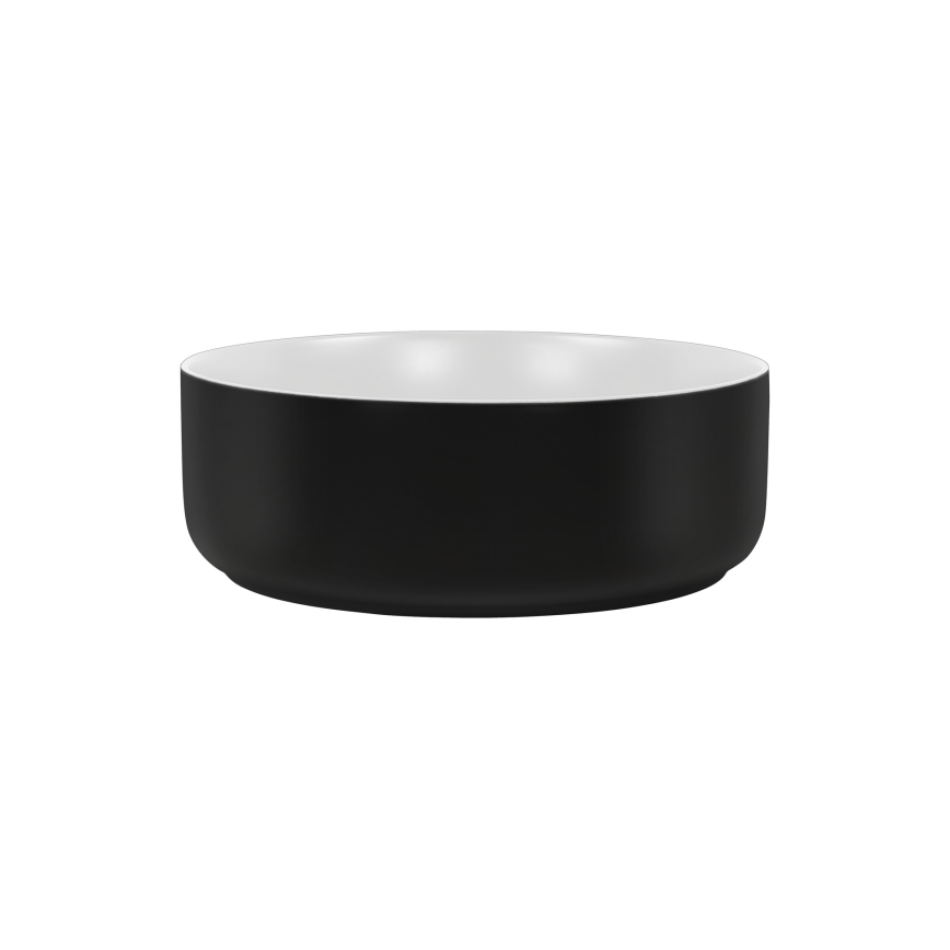 COMAD UM-6259 SIMPLE 8. - Lavandino da appoggio SIMPLE diametro 36 cm ceramiche/bianco opaco/opaco nero