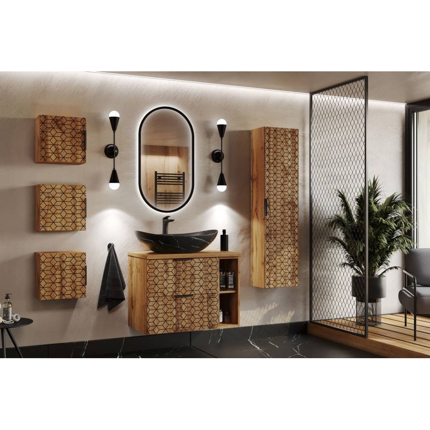 COMAD UN-LENA-MB2 - Lavabo da appoggio LENA 61,5x36 cm ceramica/nero opaco