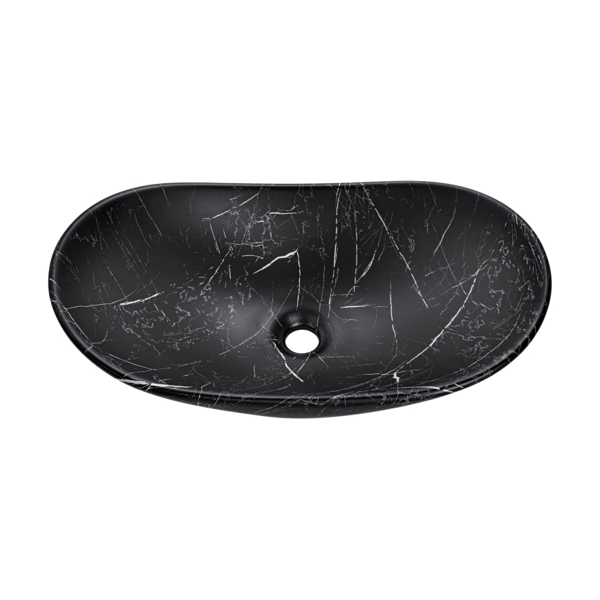COMAD UN-LENA-MB2 - Lavabo da appoggio LENA 61,5x36 cm ceramica/nero opaco
