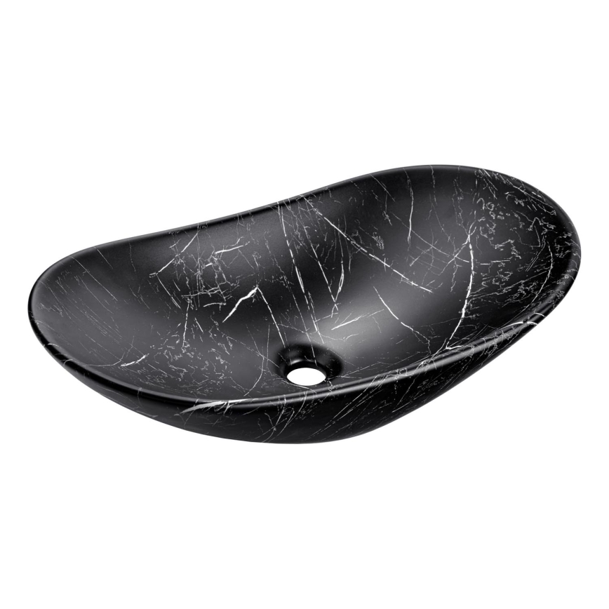 COMAD UN-LENA-MB2 - Lavabo da appoggio LENA 61,5x36 cm ceramica/nero opaco