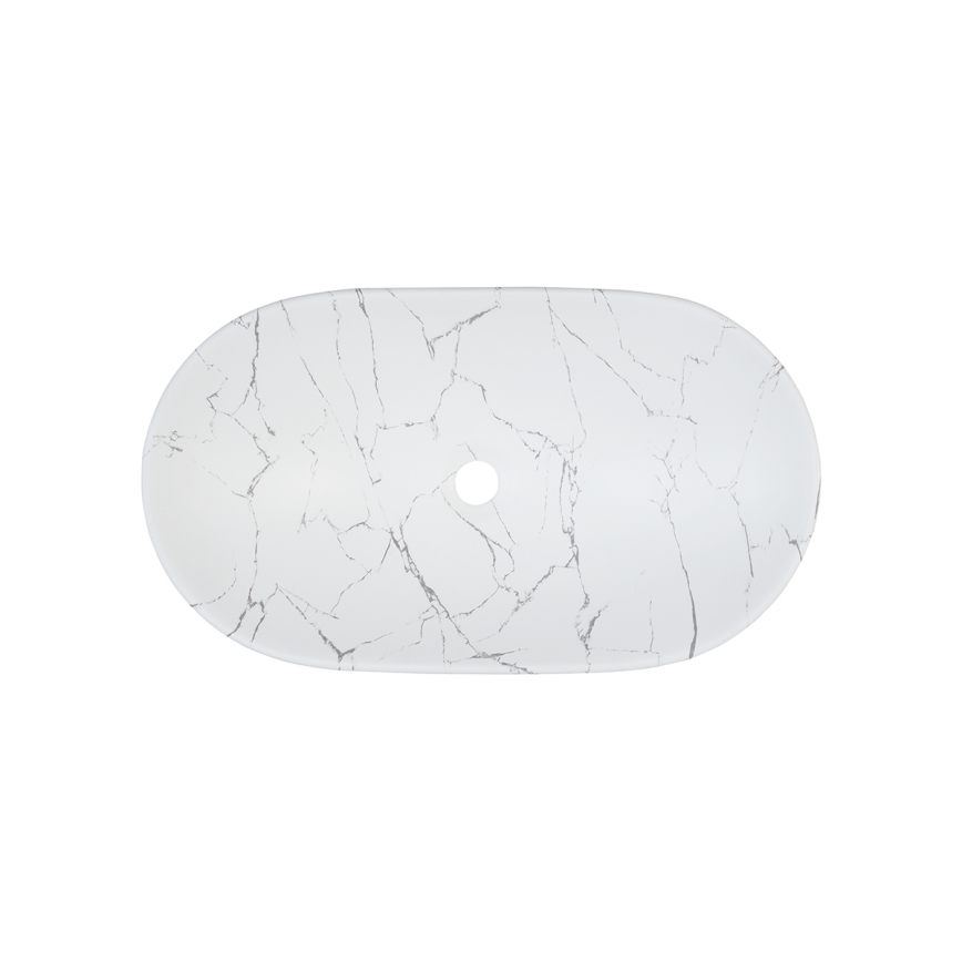 COMAD UN-LENA-MW17 - Lavabo da appoggio LENA 61,5x36 cm ceramica/bianco opaco