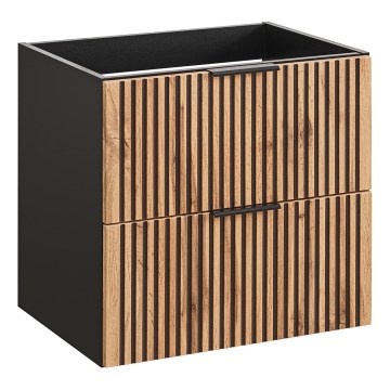 COMAD XILO BLACK WOTAN 82-60-D-2S - Mobile sottolavabo XILO nero/rovere