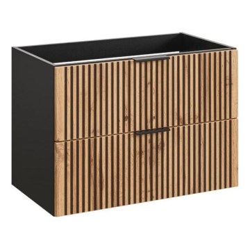 COMAD XILO BLACK WOTAN 82-80-D-2S - Mobile sottolavabo XILO nero/rovere