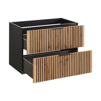 COMAD XILO BLACK WOTAN 82-80-D-2S - Mobile sottolavabo XILO 57x80,2 cm nero/rovere Wotan