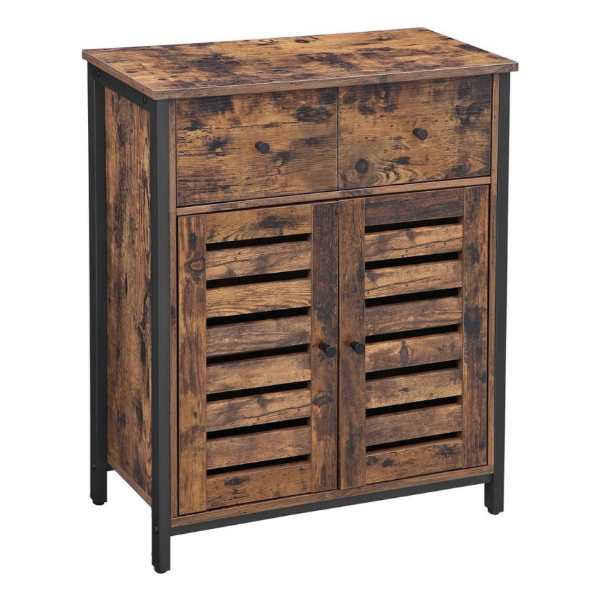 Commode à tiroirs FIRA marron/noir