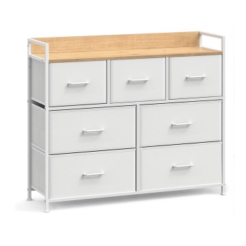 Commode à tiroirs KIRA blanc/marron