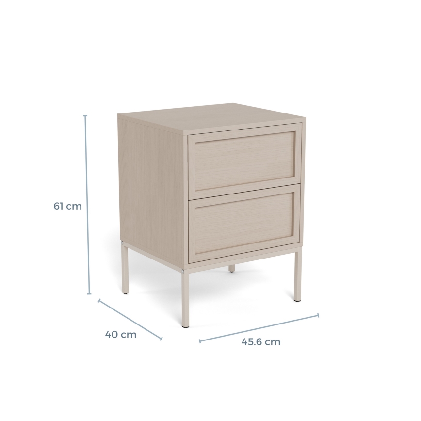 Comodino ALIN 46x40 cm tortora
