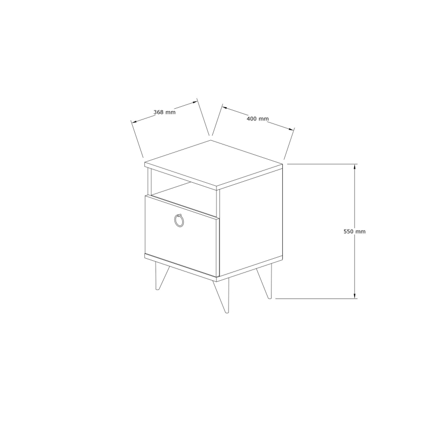 Comodino BARLO 50x40 cm bianco