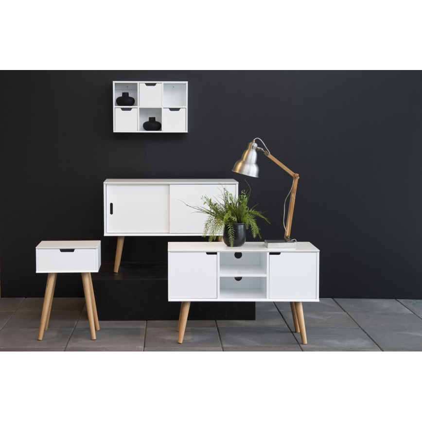 Comodino CARLY quercia/bianco