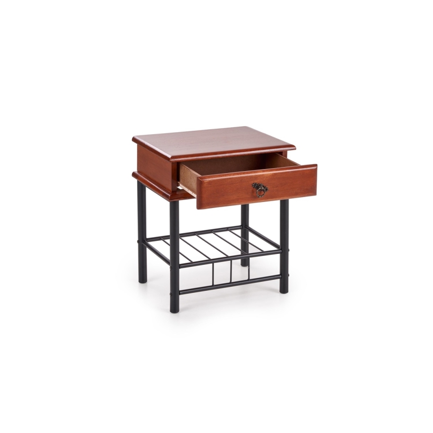 Comodino FIONA 55x48 cm marrone/nero