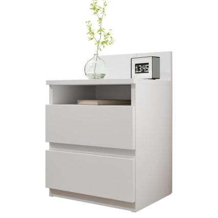 Comodino MALWA 59x40 cm bianco