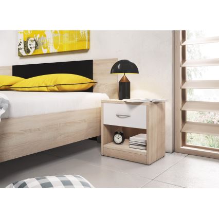 Comodino NED rovere sonoma/bianco