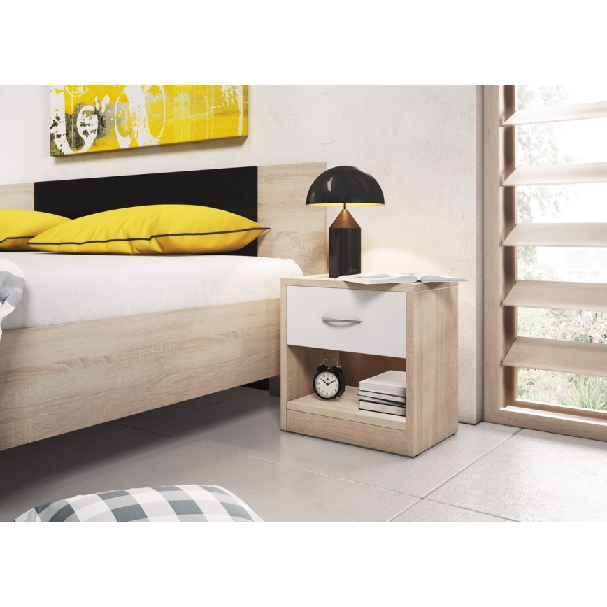 Comodino NED rovere sonoma/bianco