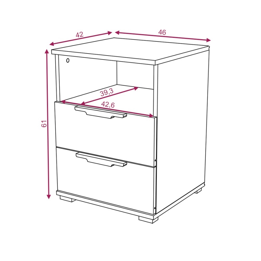 Comodino NED rovere Sonoma