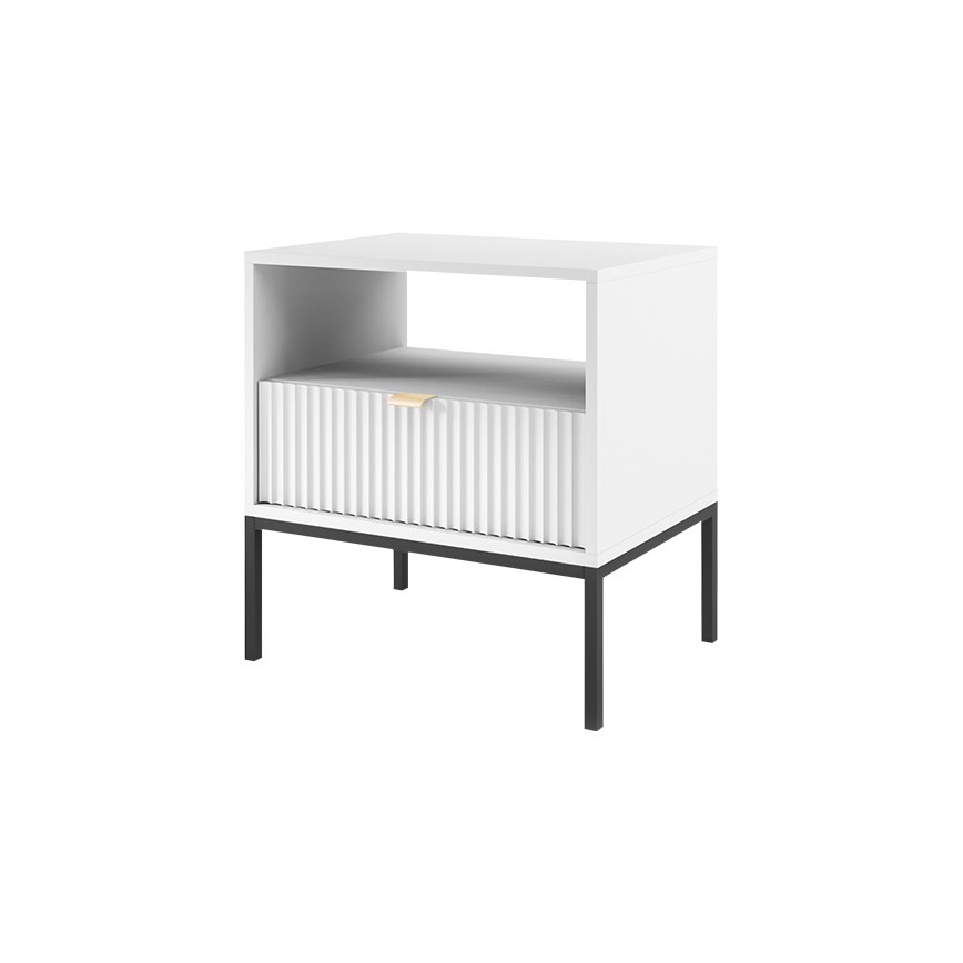 Comodino NOVA 56x54 cm bianco/nero
