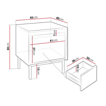 Comodino OZMI 50x45 cm bianco