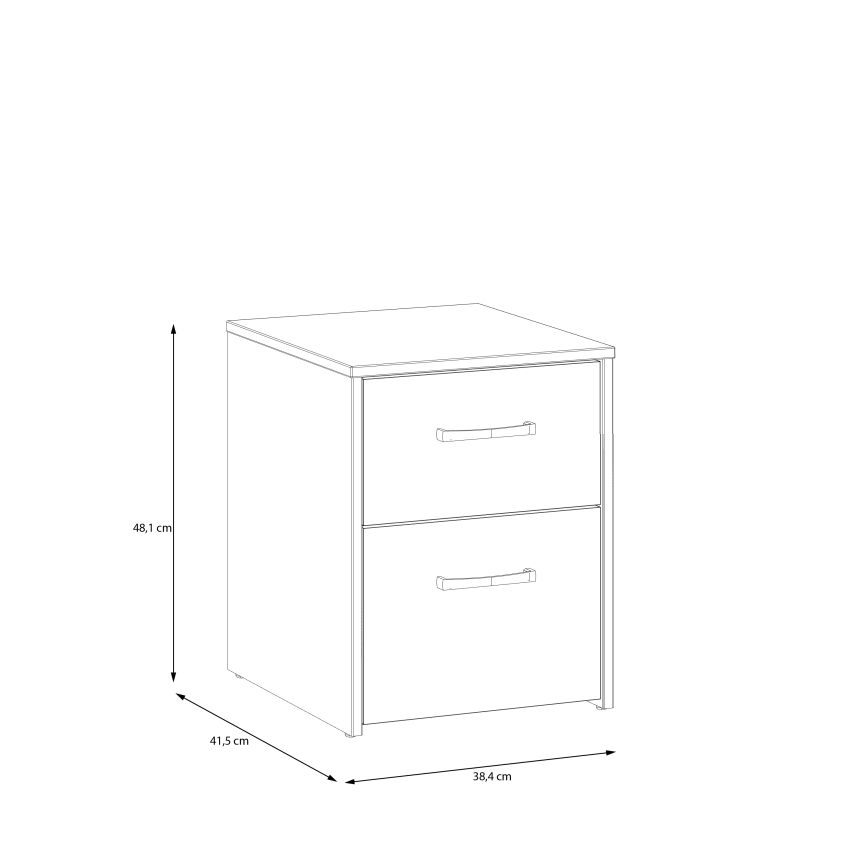 Comodino URO rovere artisan/bianco