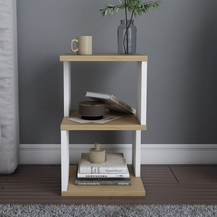 Comodino ZUNA rovere/bianco