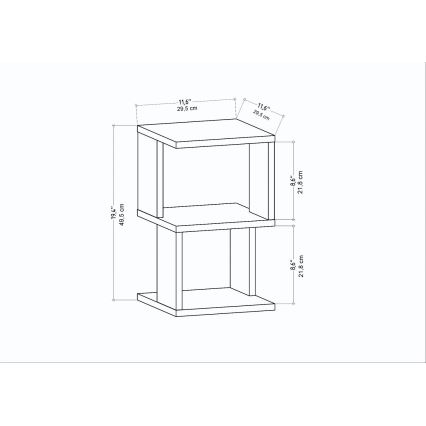 Comodino ZUNA rovere/bianco