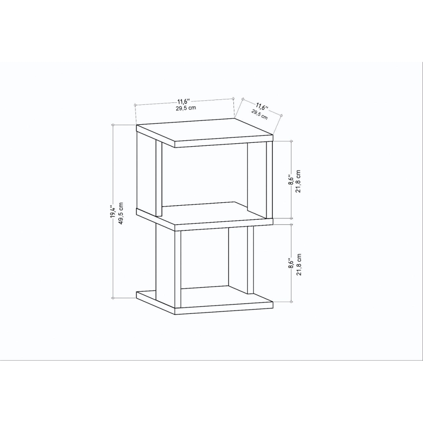 Comodino ZUNA rovere/bianco
