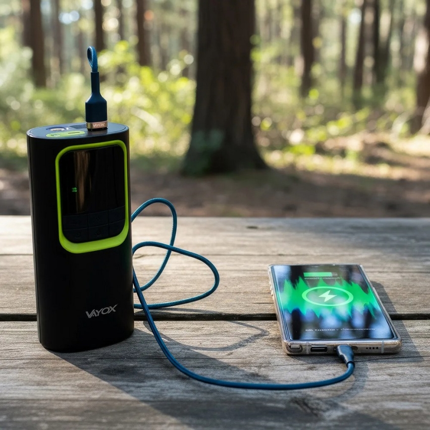 Compressore digitale tascabile 5V 8000 mAh nero