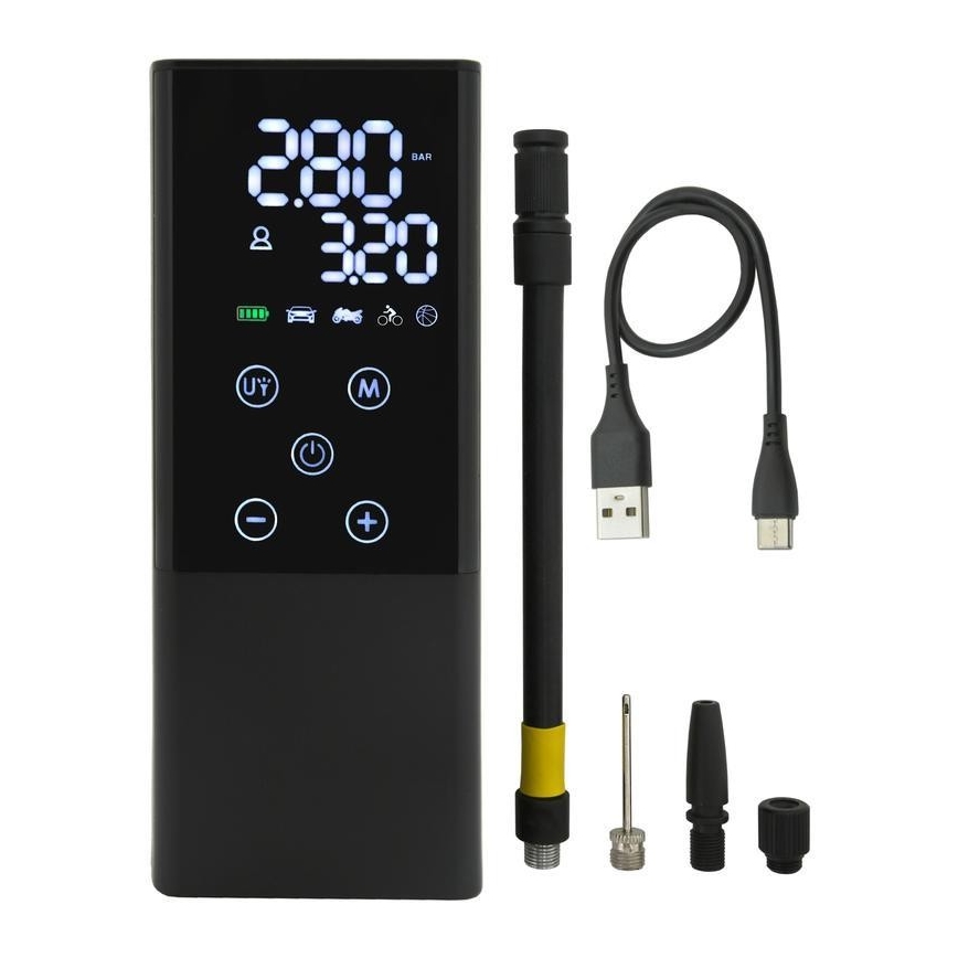 Compressore portatile digitale 4000 mAh 5V nero