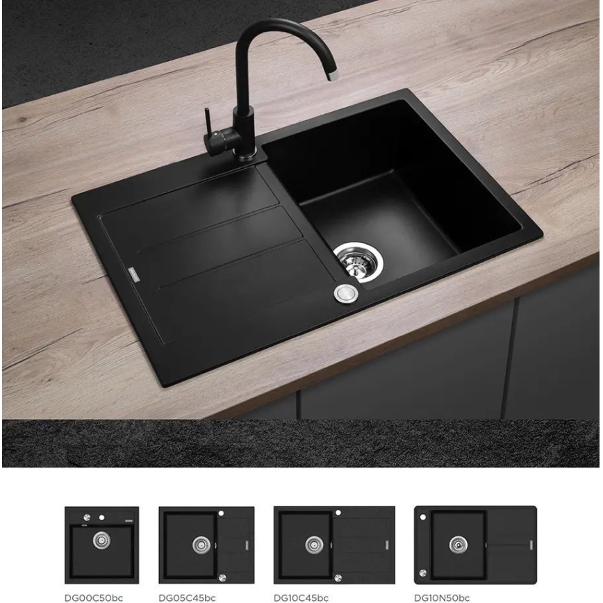 Concept BDG3334BC - Mitigeur d'évier 33,5 cm granit/noir