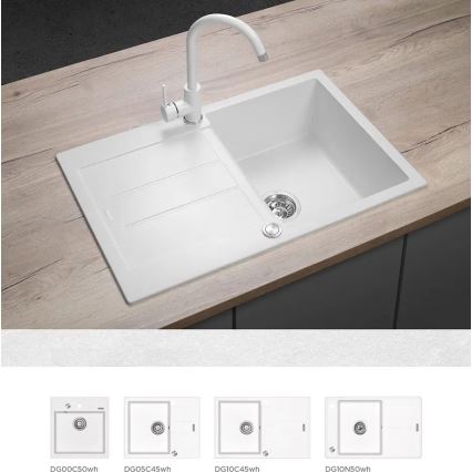 Concept BDG3334WH - Mitigeur pour évier 33,5 cm granit/blanc