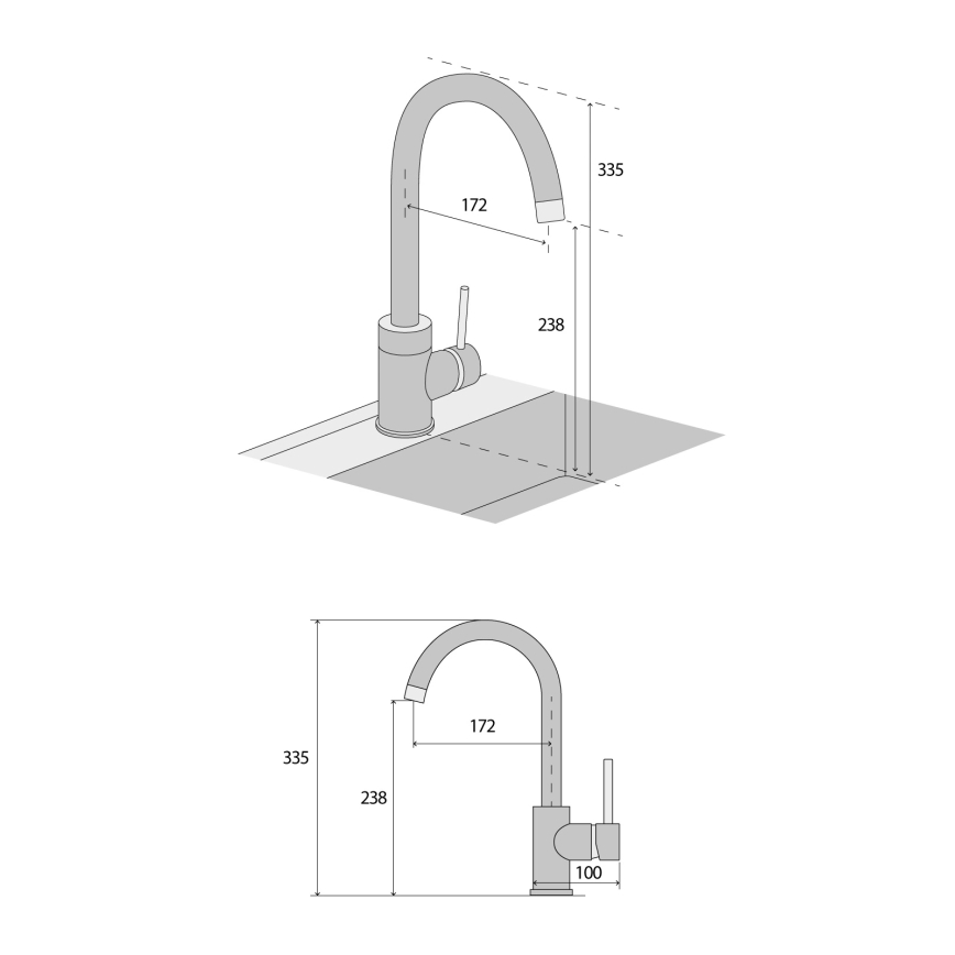 Concept BDG3334WH - Spültischarmatur 33,5 cm Granit/Weiß