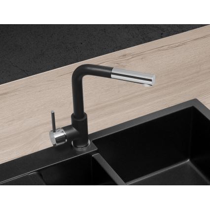 Concept BDG4527BC - Spültischarmatur mit ausziehbarer Brause 26,9 cm Granit/Schwarz